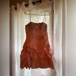 Light pink Steppin’ Out homecoming dress. Size 7/8.